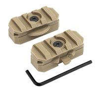 2Pcs 360° Rotatable Helmet Side Rail Mount Adapter For 19mm Picany Slot Tactical Gear(Brown)