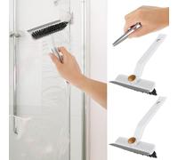 2PCS 360°rotating Crevice Cleaning Brush with Ergonomic Handle Multifunctional Corners Hard Bristle Gap Cleaning Brush for Window Bathroom Kitchen Long Handle Brush Bathroom Tile Groove