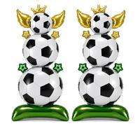 2Pcs 39 Inch Large Standing Football Balloons with Crown & Wings