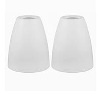 2Pcs 3cm Hole White Frosted Plastic Flat Head Horseshoe Lampshades Small Lamp Cover Replacement Chandelier Shade Pendant Light Cover for Bedside Table Light Floor Lamp