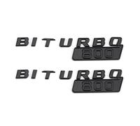 2pcs 3D ABS Car Emblem Badge Sticker - Compatible with Biturbo G700 G800 G900 - Self-Adhesive Trunk Decorative Logo(Shiny Black 800)