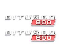 2pcs 3D ABS Car Emblem Badge Sticker - Compatible with Biturbo G700 G800 G900 - Self-Adhesive Trunk Decorative Logo(Chrome 800)