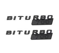 2pcs 3D ABS Car Emblem Badge Sticker - Compatible with Biturbo G700 G800 G900 - Self-Adhesive Trunk Decorative Logo(Shiny Black 700)
