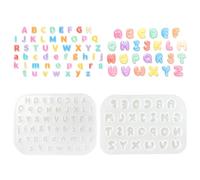 2Pcs 3D Bubble and Flat Mini Letter Silicone Resin Molds Set