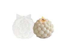 2PCS 3D Bubble Candle Molds Cylindrical Ball Silicone Making Supplies DIY Dessert Baking Aromatherapy Mould for Candles(White02)