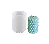 2PCS 3D Bubble Candle Molds Cylindrical Ball Silicone Making Supplies DIY Dessert Baking Aromatherapy Mould for Candles(White03)