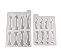 2Pcs 3D Chess Pieces Resin Casting Molds Kit 3D Checker Epoxy Mold International Molds Kit Art for Set