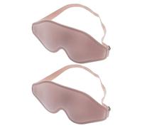 2pcs 3D Contoured Sleep Eye Mask Pink with Adjustable Strap | Washable Polyurethane Foam Padding, Breathable Fit for Home and Office Use, Suited to Side Sleepers
