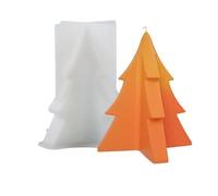 2PCS 3D Deer Candle Mold Christmas Tree Snowflake House Silicone DIY Gingerbread Sugar Cake Festival Decor Baking Tools for Handmade(White02)