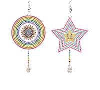 2pcs 3D Diamond Paint Wind Chime Suncatcher Kits Three Dimensional Painting By Number Wind Chime Crystal Suncatcher