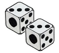 2PCS 3D Dice Embroidered Patches, Lucky Six-Sided Die Hook and Loop Morale Patches, Tactical Funny Game Night & Gambling Party Appliques for Backpacks, Vests, Hats, Bags & Gamer Gear