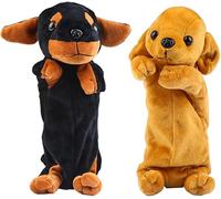 2pcs 3D Dog Shaped Pencil Case,Cosmetic Organizer Girls Multifunction Soft Plush Puppy Stationery Bags for School Stationery