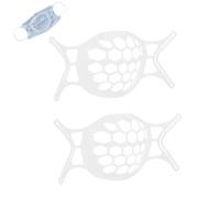 2Pcs 3D Face Mask Bracket, Face Mask Holder Mouth Muffle Bracket Reusable Washable Breathing Mouth Muffle Support Frame Mask Guards for Under Mask Spacers (White)