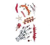 2pcs 3D Fake Scar Tattoos Sticker Realistic Wounds Scab Temporary Tattoo April Fools ' Day Makeup Stickers(10)