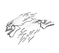 2PCS 3D Flame Skull Fuel Tank Sticker Decal for Motorcycle - Waterproof & Durable Universal Fit Decoration