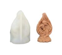 2PCS 3D Flower Relief Egg Candle Silicone Mold Rose Resin Peony Gypsum for Handmade(White03)