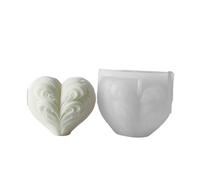 2PCS 3D Heart Candle Silicone Mold Handmade Gifts Valentine's Day Plaster Resin Ornaments Mould Soap Making Supplies for Handmade(Style02)