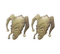2pcs 3D Jocker Emblem Jester Badge Metal Cast Clown Skull Side Rear Trunk Car Sticker Decal