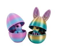 2Pcs 3D Printed Animals,Easter Eggs with Bunny Inside,Surprise Openable Fidget Toys for Anxiety Relief & Fun, for Kids Children (Purple Coloured Kit)