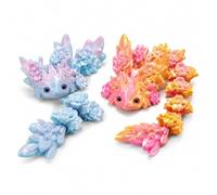 2PCS 3D Printed Axolotl Winged Animals for Desk Display