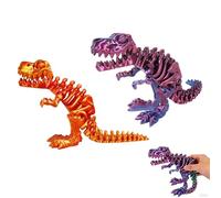 2Pcs 3D Printed Dinosaur Skeleton Toy Articulated Dinosaur Bones Fidget Toy Realistic Flexible Joints 3D Printed Animals Model Desk Decor for Home Office Stress Relief Gift for Kids Adults