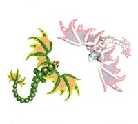 2pcs 3D Printed Dragon Toy, Emperor Dragon with Wings 18cm Flexible Articulated 3D Printed Animals Train Your Dragon Toys Magic Fantasy Birthday