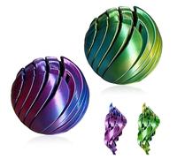 2Pcs 3D Printed Fidget Toy Adults, Gear Ball Whirling Wonder Fidget Toys, Gearsphere Cube Desktop Cool Gadgets Presents Gifts for Teenage Teens Office Desk Men (2pcs Green + Purple, 3.15in)