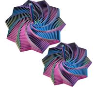 2Pcs 3D Printed Fidget Toy,Fractal Sensory Fidget Star with Handle Colorful Whirling Spiral Design, New Star Shaped Fidget Star (3D-WJX)