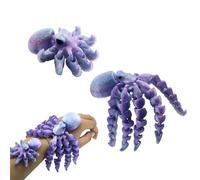 2Pcs 3D Printed Flexible Articulating Octopus Figurine Set 3D Printed Bendable Animal with Movable Arms for Anxiety Relief and Boredom Fun Home Office Desk Decoration for Birthdays Gifts (Style B)
