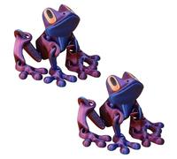 2PCS 3D Printed Magnetic Frog Fridge Magnets, 10x4x2cm Cartoon-like Magnetic Frog Refrigerator With Movable Joints, One-piece Molding Process, Suitable For Home Desktop Decoration