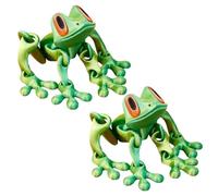 2PCS 3D Printed Magnetic Frog Fridge Magnets, 10x4x2cm Cartoon-like Magnetic Frog Refrigerator With Movable Joints, One-piece Molding Process, Suitable For Home Desktop Decoration