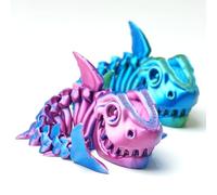 2PCS 3D Printed Shark Toys,Flexible Joint Animal lacertid Figurines, Home Decoration Figurine Ornaments,Fidget restlessness, Halloween Basket Filling Stuff, Surprise Fantasy Gifts (GB+RB)