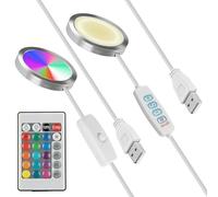 2Pcs 3D Printer LED Lamp Kit 001, RGB Remote Control Light Set and 3 CCT Adjustable, DIY Hardware Compatible with Bambu Lab H2D, A1, A1 Mini, P1S, P1P, X1C MakerWorld Makeronline Models 5V USB Powered