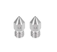2pcs 3D Printer Nozzle,Stainless Steel MK8 0.8mm,Extruder Print Head for 1.75mm CR-10 ANET A8 M6