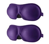 2Pcs 3D Sleeping Mask Eyepatch Eye Cover Soft Portable for Eye Travel Relax Sleeping Aid Eye Patch Shading Blindfold Eye Mask(2Pcs Purple)