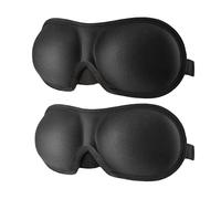 2Pcs 3D Sleeping Mask Eyepatch Eye Cover Soft Portable for Eye Travel Relax Sleeping Aid Eye Patch Shading Blindfold Eye Mask(2Pcs Black)