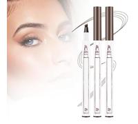 2Pcs 3D Waterproof Magic Eyebrow Pencil, 4 Tipped Precise Brow Pen, Long-Lasting Fine Stroke Microblade Eyebrow Pencil for Makeup Last All Day (light brown-2PCS)