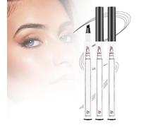 2Pcs 3D Waterproof Magic Eyebrow Pencil, 4 Tipped Precise Brow Pen, Long-Lasting Fine Stroke Microblade Eyebrow Pencil for Makeup Last All Day (Black-2PCS)