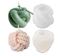 2Pcs 3D Wool Knot and Magic Knot Shape Candle Silicone Molds for Making Candle Resin Pillar Aromatherapy Candles Wax Soap Flower Specimen Clay Craft