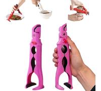2Pcs 3in 1 Hot Plate Gripper, Anti-scalding Clip, Multi-Purpose Clamps Heat-Resistant Hot Dish Lifter, for Microwave Oven Kitchen Stove Top Grill Baking BBQ Picnic Outdoor Home Cook, Random Color