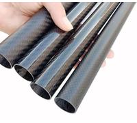 2pcs 3K Carbon Fiber Circular Tube, Thickness 1mm OD 21mm 23mm 25mm 28mm 30mm Carbon Fiber Hollow Tube For UAV Model Materials