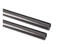 2Pcs 3K Carbon Fiber Tubes High Hardness Roll Wrapped Hollow Rods OD 5-27mm 500mm Length Plain Glossy For Quadcopter Frame Arm Landing Gear RC Drone DIY Accessories(26x24x500mm)