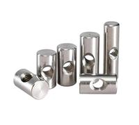 2PCS/3PCS/5PCS/10PCS/20PCS M4 M5 M6 Barrel Bolts Cylindrical Pin Dowel Cross Hole Hammer Embedded Nut For Wood Furniture Accessories 304 Stainless Steel(M4x30 (5Pcs))