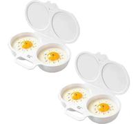 2PCS/3PCS Poached Egg Moulds, with Lid and Handle Poached Eggs Microwave Food Grade PP,Reusable Nonstick for Home Breakfast,Kitchen Gadgets,A
