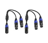 2pcs 3Pin XLR Cable ue Y Splitter Mixer 1 Male 2 Female Cord Line Stereo Mic
