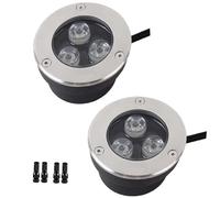 2PCS 3W LED Submersible Spotlights IP68 Waterproof Low Voltage Landscape Lights Outdoor Integrated Projectors for Patio Lawn Driveway Decoration