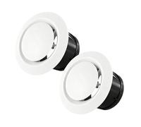 2Pcs 4"/100mm Round Adjustable Air Vent Covers, Extractor Fan Vent Cover for Wall, Tumble Dryer, Bathroom Ceiling | Universal Walls & Caravan Vent Covers for Kitchen, Internal Soffit Vents
