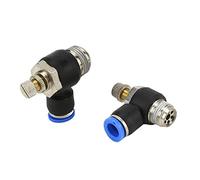 2PCS 4-16mm Tube to M5 M6 1/2Inch BSP Male Thread Air Pneumatic Speed Flow Controller Gas Airflow Limit Valve Pipe Fitting(Sl16-04)