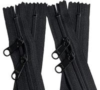 2pcs 4.5mm YKK Zipper with Double Pull Purse or Handbag Zippers Head to Head Sliders Color Black Length 18", 22", 24", 27", 30" or 40" Made in USA (30 in (76.20 cm))
