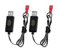 2PCS 4.8V USB Charging Cable with JST-2P Plug Connector Suitable for RC Excavators,Trucks,Tanks,Engineering Vehicles,Remote Control Cars,Stunt Vehicles 4.8V NiCd or NiMH or Lipo Batteries
